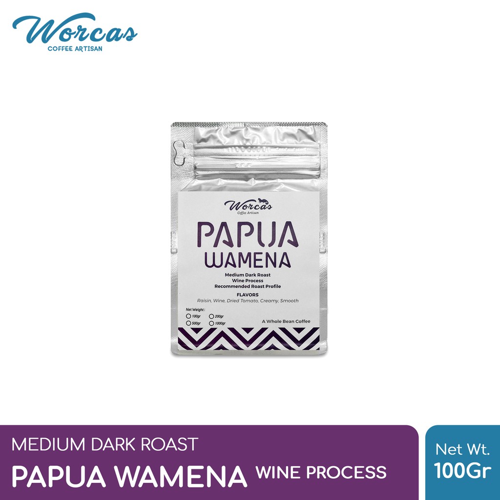 

WORCAS Kopi Arabika Papua Wamena Wine Process 100 Gram - Medium Dark Roast