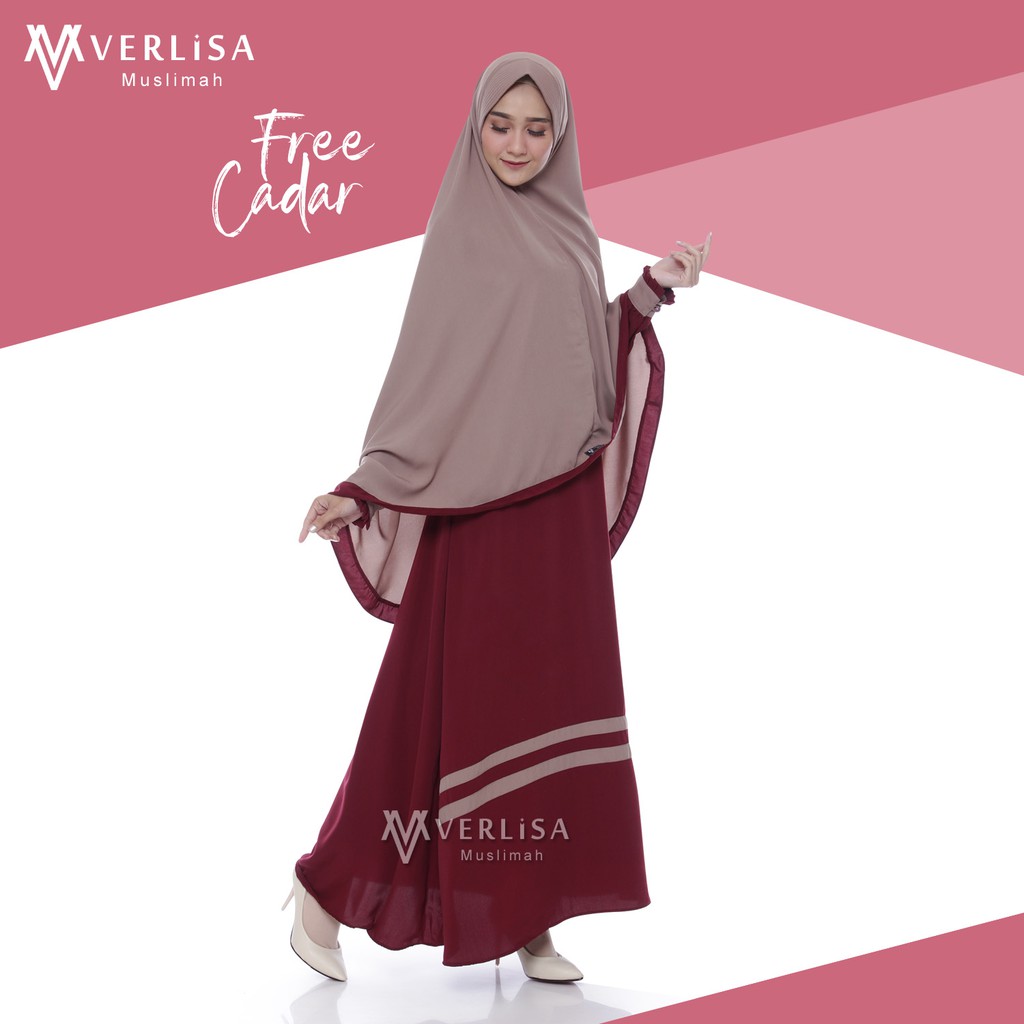 20 Inspirasi Gamis Warna  Maroon Kombinasi  Mocca  Tricia 