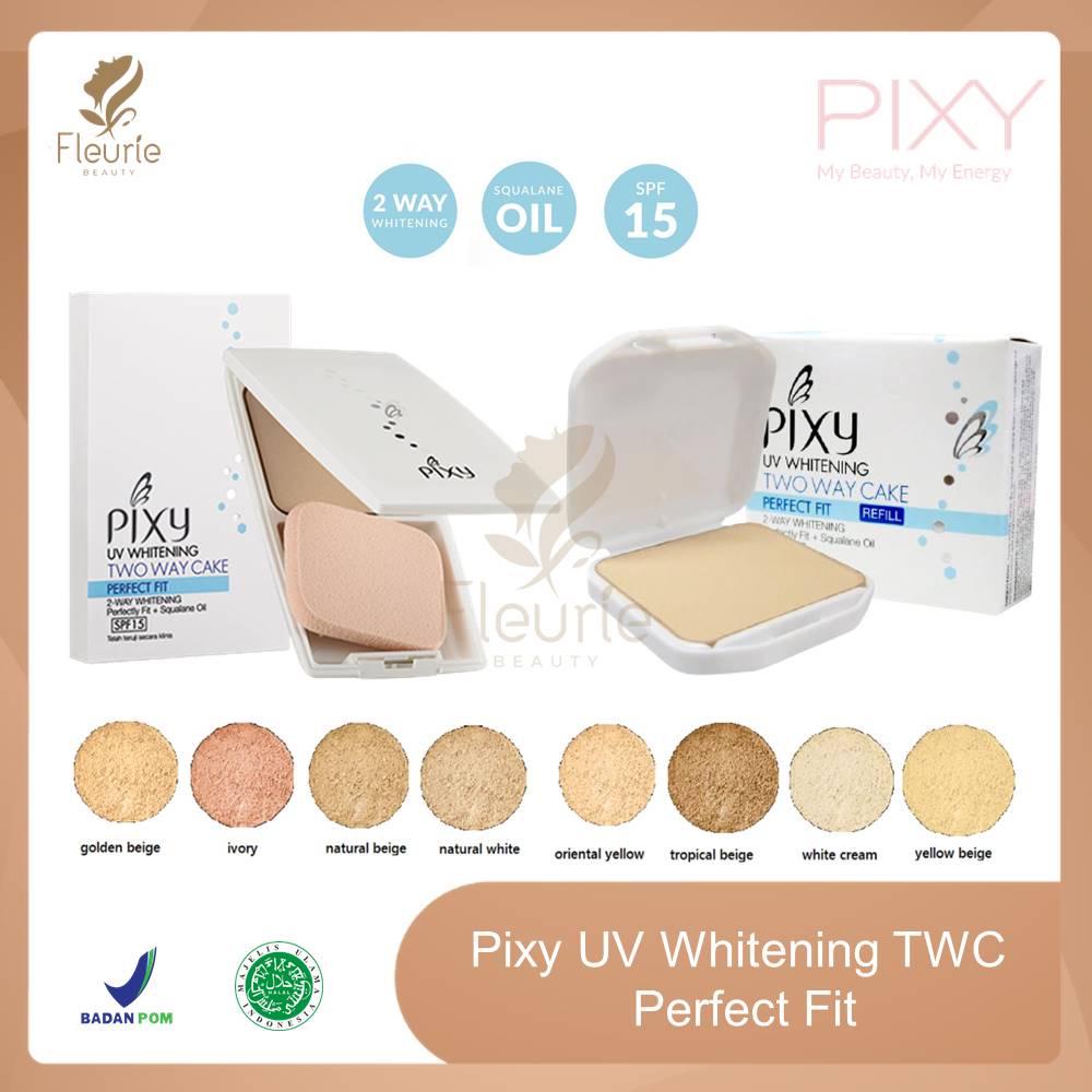 Pixy UV Whitening TWC Perfect Fit Full Size / Refill 12.2g - TWC Pixy UV Whitening Halal Original BPOM