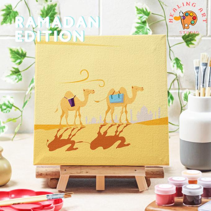 

[COD] Painting by number lukisan Unta gurun Pasir canvas 20x20 alat melukis EKSLUSIF Kode 1311