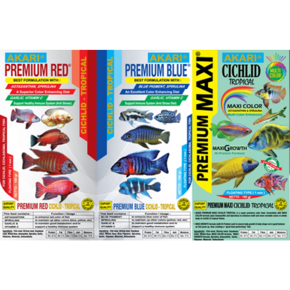 AKARI PREMIUM CICHLID 100 GR 1MM TROPICAL FISH