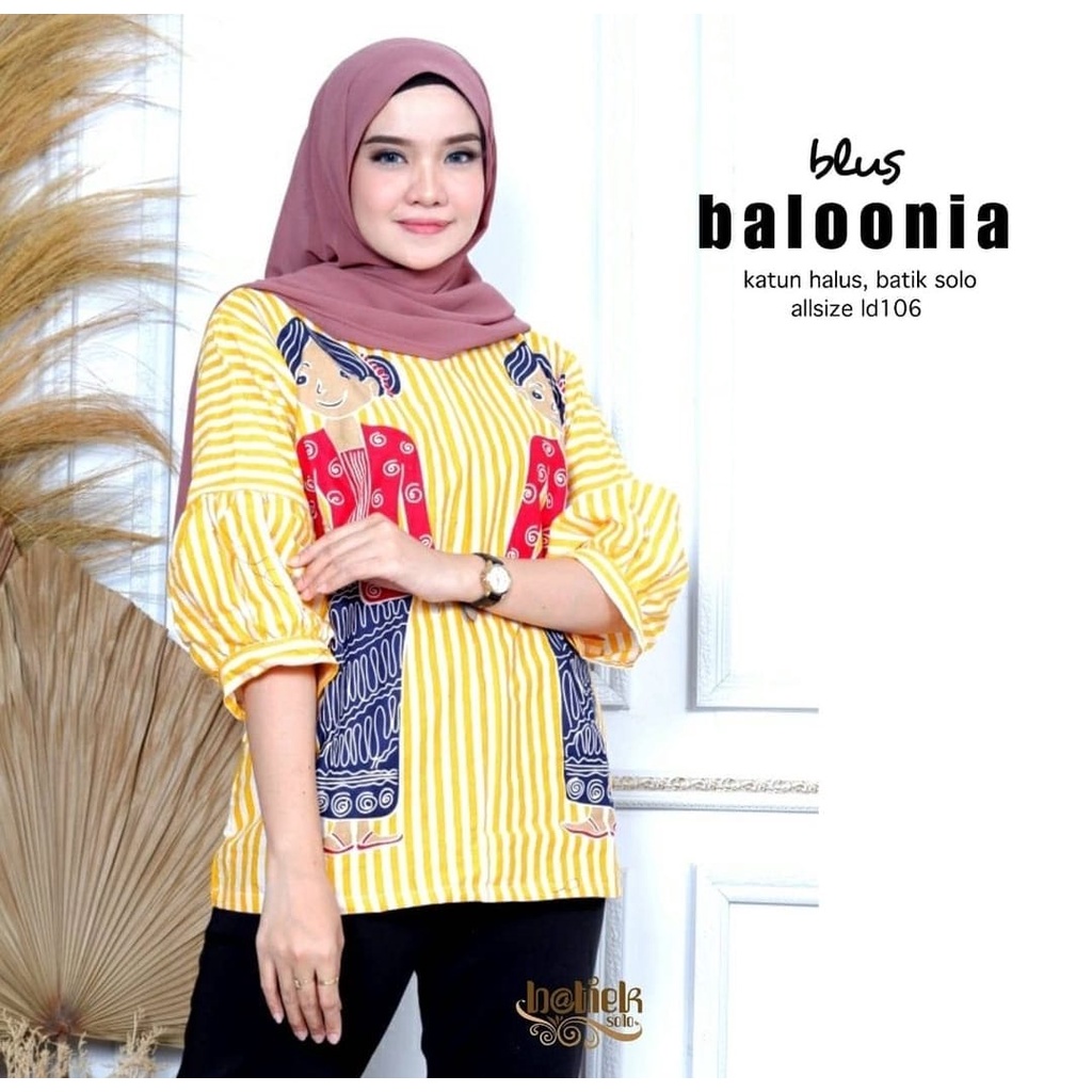 Blus balonia #3 batik solo atasan modern blus karakter