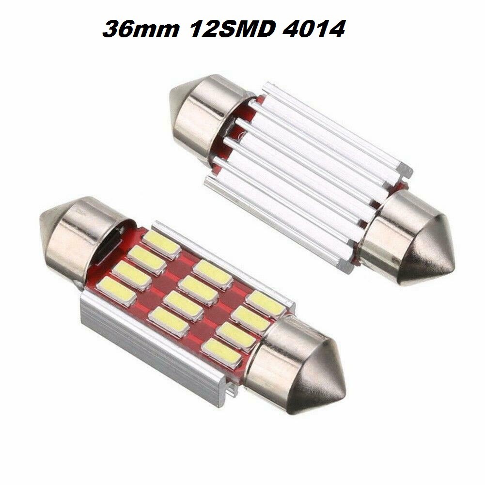 Lampu LED 4014 12SMD Heatsink LED Light Canbus Festoon Plafon Kabin Mobil White Putih 31mm 36mm