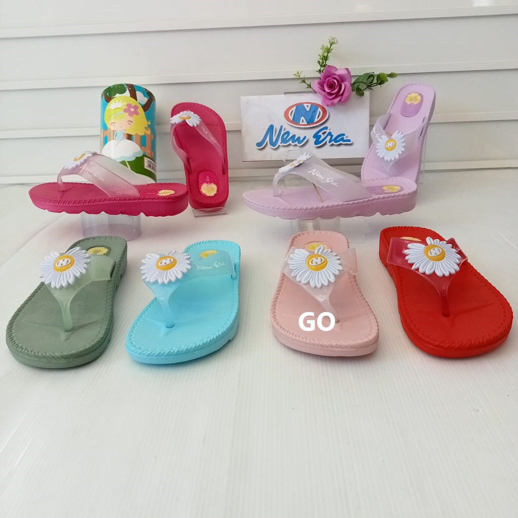 gos NEW ERA TG E 1521 Sandal Japit Sun Flower Anak Perempuan Sendal karet Anti Slip Original