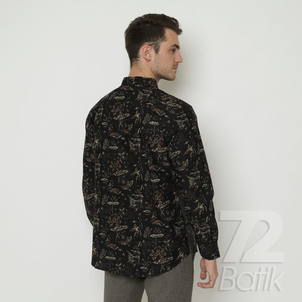 KEMEJA BATIK PRIA Lengan Panjang Premium Two Tone Pagi Sore Coklat Cokelat Choklat Tua 727374 Cap 72 - Baju Kemeja Atasan Pakaian Setelan Batik Pria Cowok Laki Laki Remaja Keluarga Kantor Lengan Panjang Modern Slimfit Slim Fit Premium Kekinian