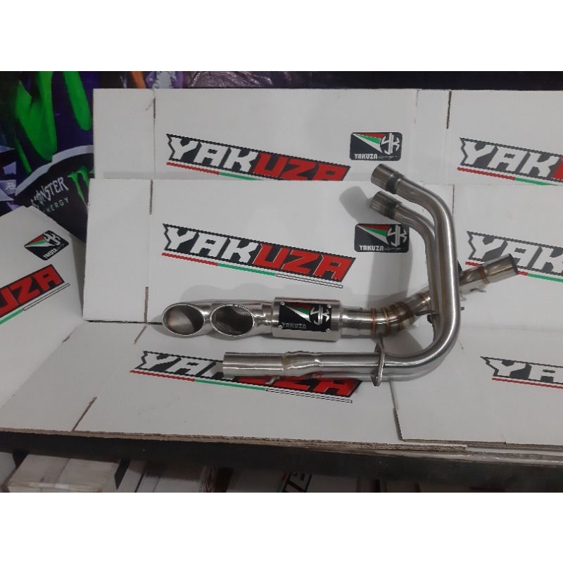 knalpot underbely yakuza gp for ninja fi,cbr,r25 full system pnp kumplit