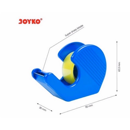 jOYKO TAPE CUTTER / TAPE DISPENSER PORTABLE MINI - KECIL FREE ISOLASI BIRU / MERAH REFILL / ISI ISOLASI RED BLUE -