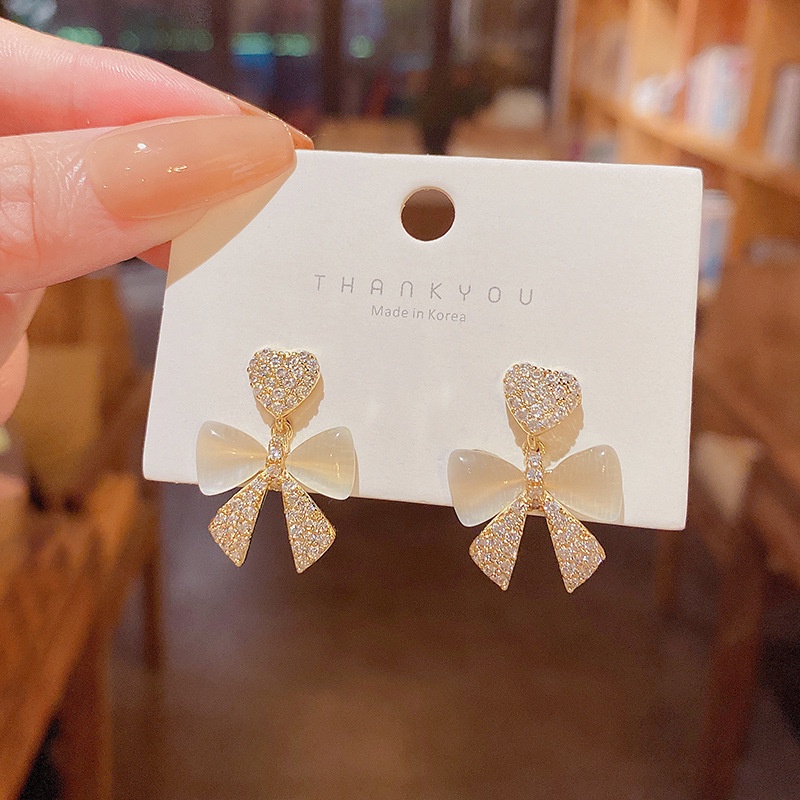 Anting Tusuk Sterling silver 925 Desain Pita Hias Batu Opalberlian Mewah Untuk Wanita