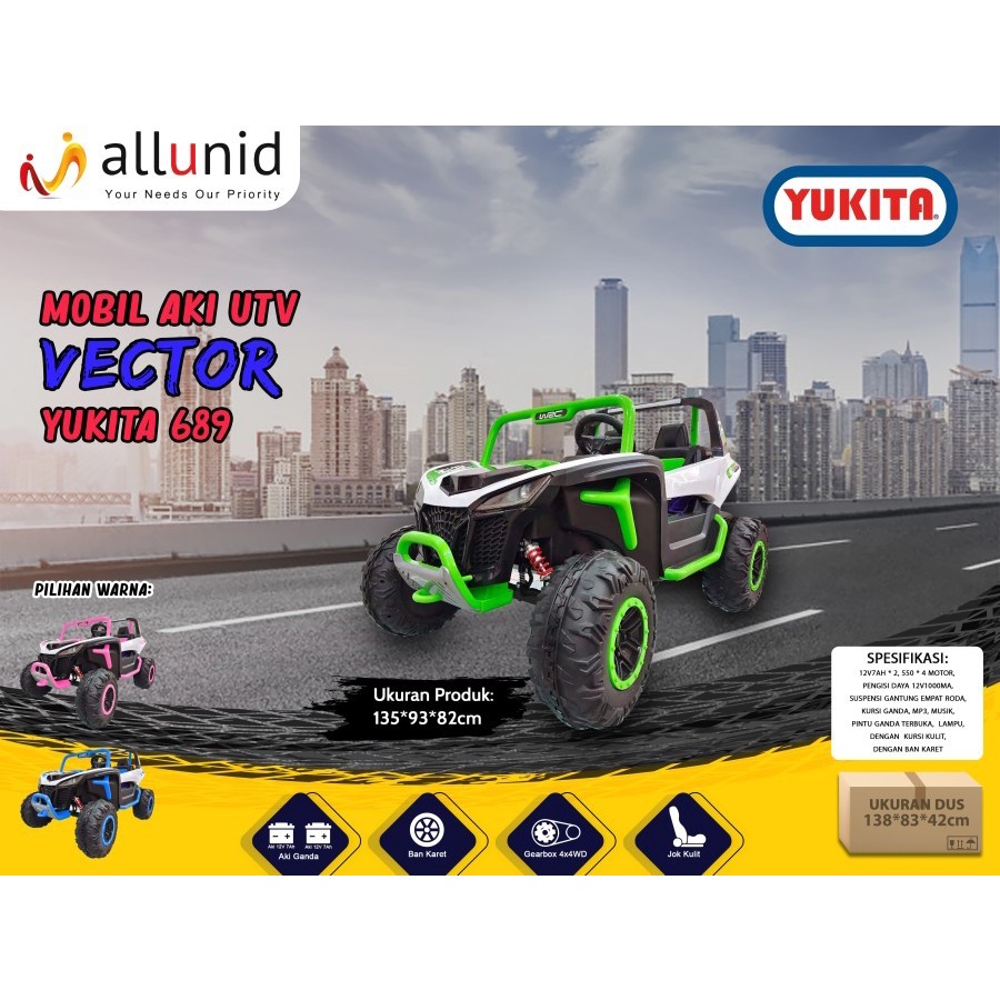 Mainan Anak Mobil Aki VECTOR - YUKITA 689 4WD - Maenan Mobilan