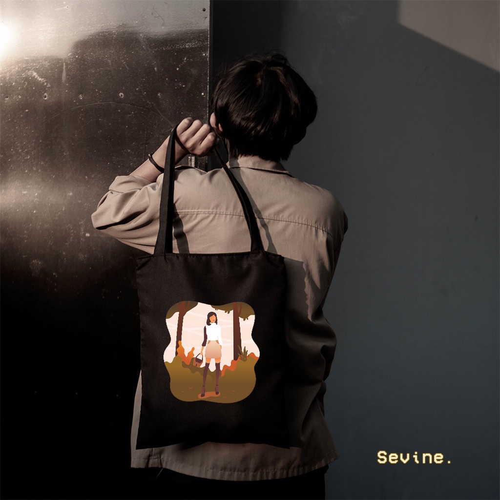 Sevine Totebag Tas Wanita Tote bag Resleting Girly Black Series - CG5