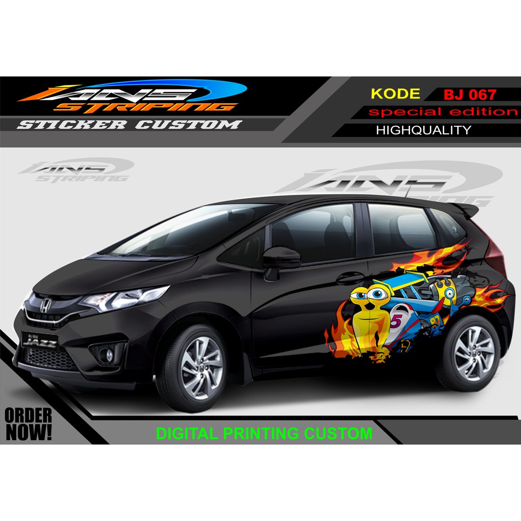 STIKER MOBIL SAMPING HONDA JAZZ/ DECAL STIKER MOBIL JAZZ,BRIO,AVANZA DLL DEMI FULL