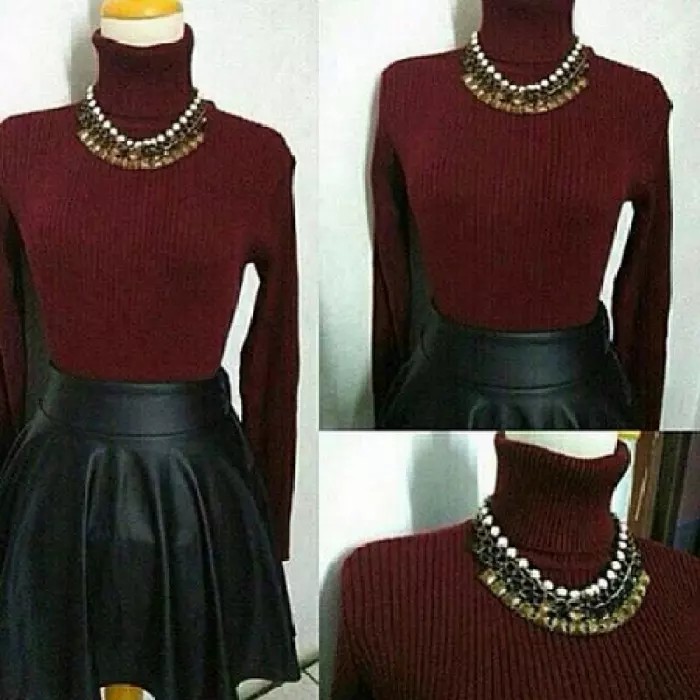 najahstore / pretty turtleneck sweater / turtleneck sweater / atasan rajut / cod