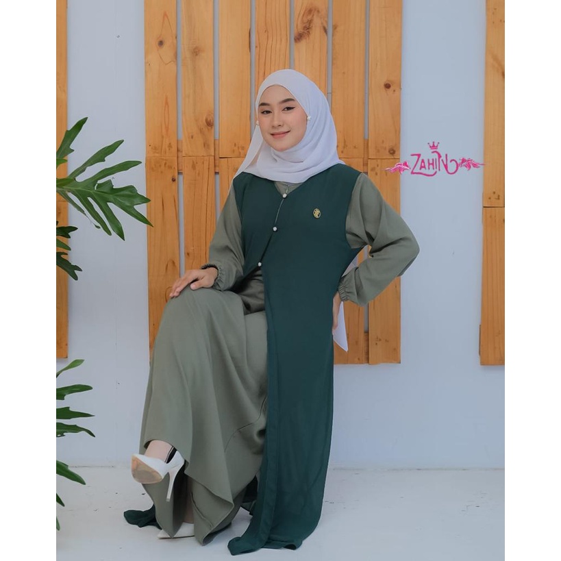 HITANA CELLIN DRESS + OUTHER ORI ZAHIN NEW MODEL LEBARAN ITYCREPE MIX CERUTY PREMIUM BISA DILEPAS