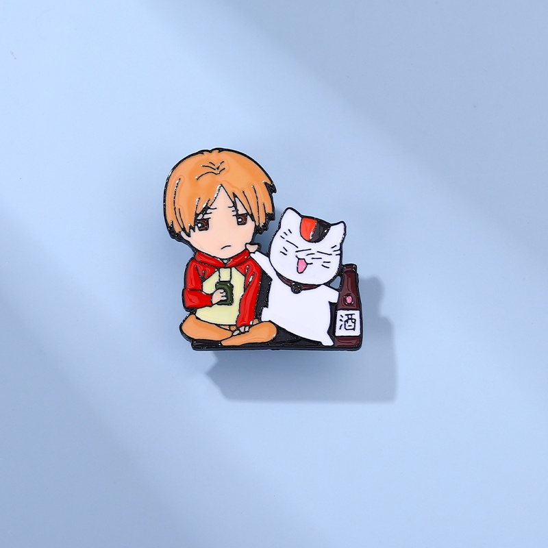 Bros Pin Desain Natsume and The Cat Untuk Aksesoris Pakaian