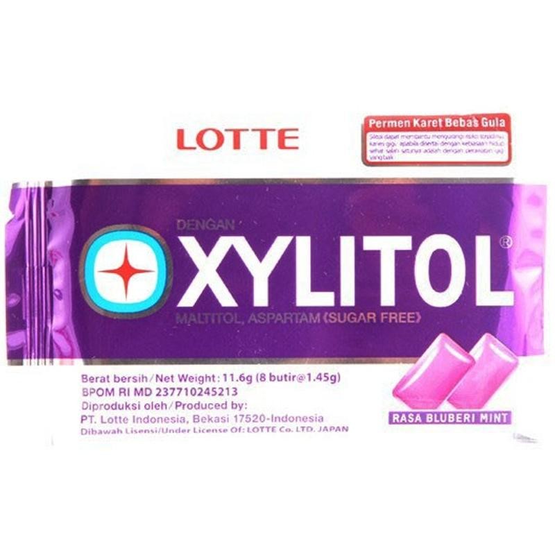 

LOTTE XYLITOL PERMEN KARET BLUBERI MINT 12G