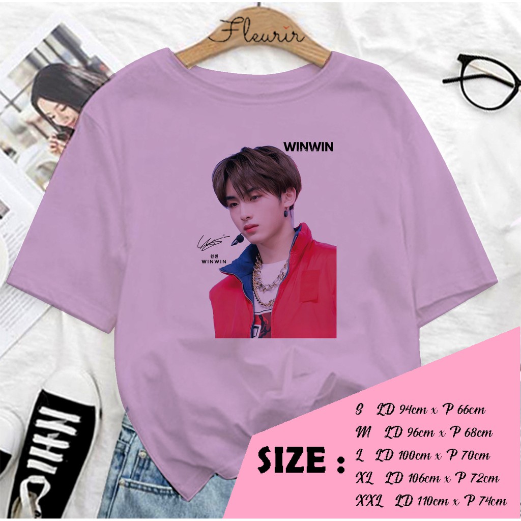 FLEURIR - KAOS OVERSIZE WIN WIN NCT 127 KATUN KAOS WANITA DEWASA LENGAN PENDEK TEE UNISEX JUMBO