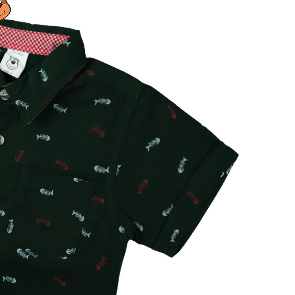 Big Sale.. MacBear Baju Anak Laki-laki Kemeja Anak Animal Collection Poplin Fishbone 6 bulan - 12 ta