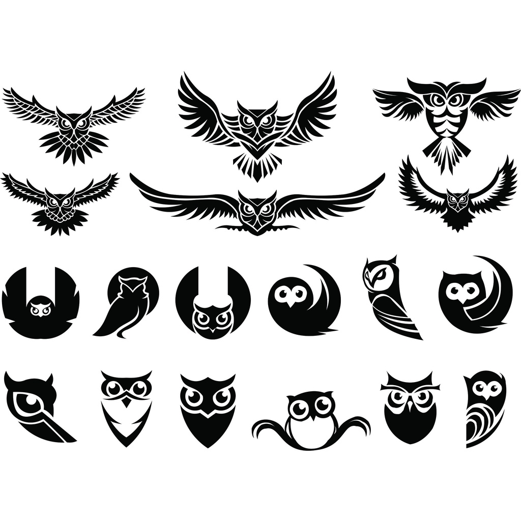 OWL Silhouette Vector Set - Coreldraw