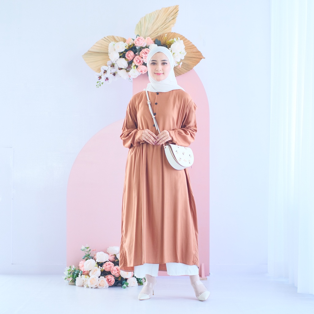 (DBY) GAMIS MIDI NASSELA OVERSIZE DAILY BUSUI DRESS WANITA RAYON