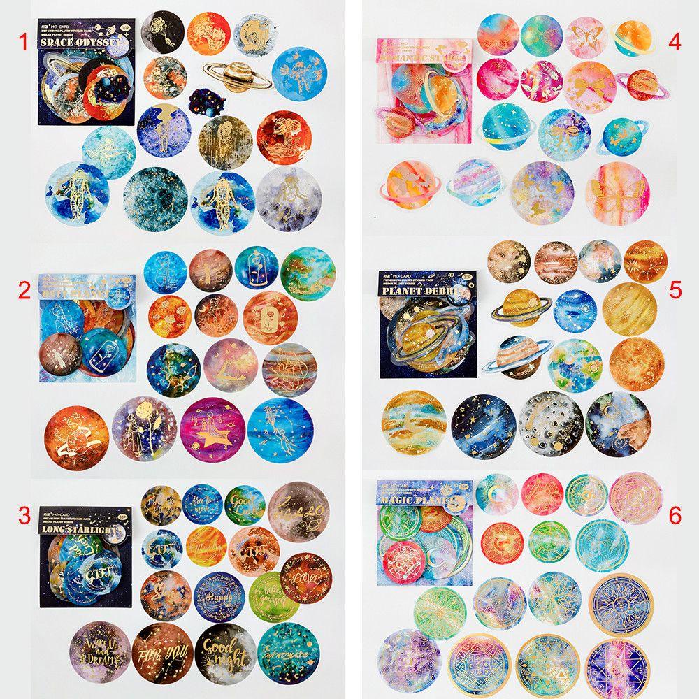 Populer 30pcs Stiker Hias Jurnal Planner Phone Art Label Diary Fantasy Planet Series