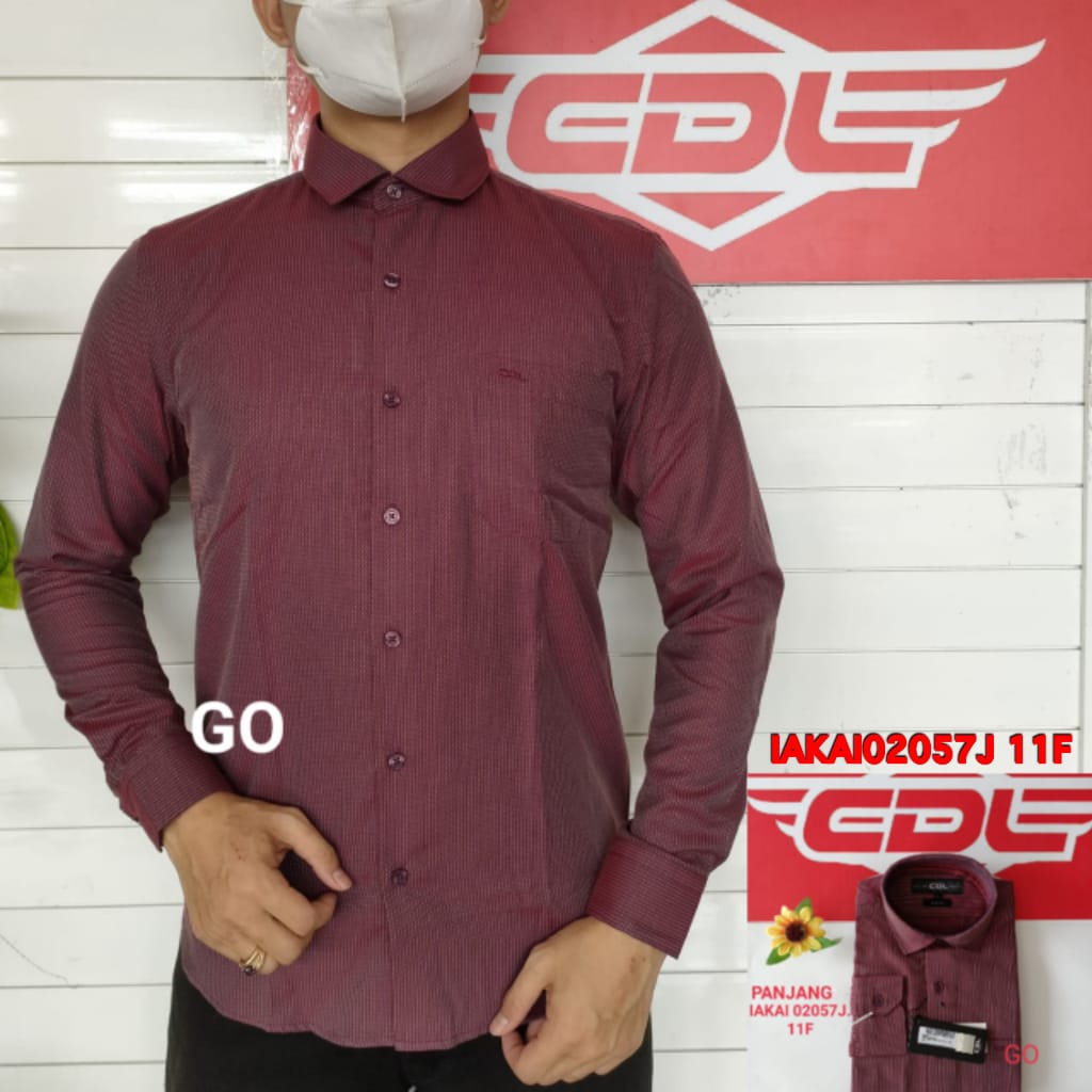 gof CDL (CARDINAL) KEMEJA FORMAL POLOS BINTIK SLIMFIT  Pakaian Pria Atasan Kemeja Hem Lengan Panjang Original KPJ