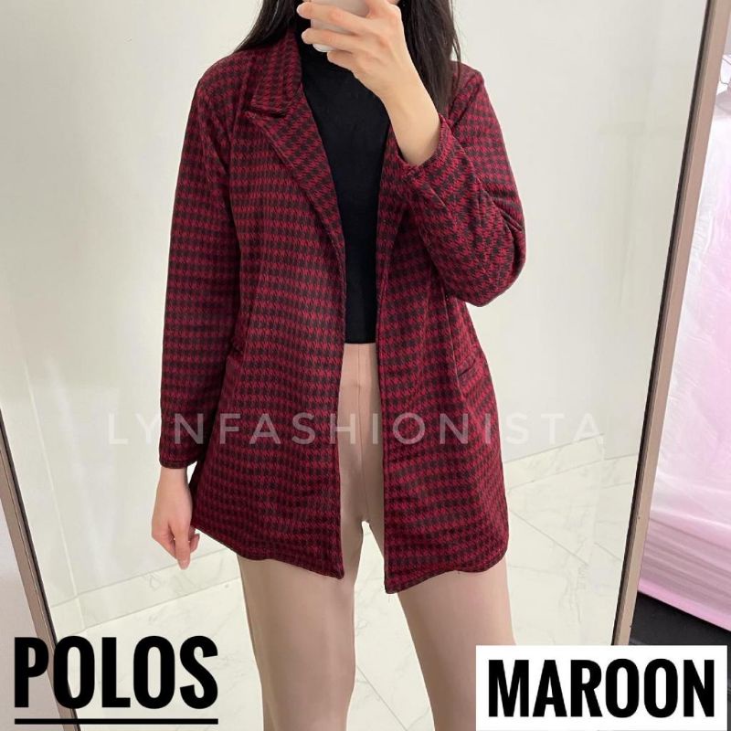 BLAZER WANITA KOREA/BLAZER KERJA OFFICE/BLAZER MOTIF HONSUT/OUTER JUMBO WANITA/SONYA