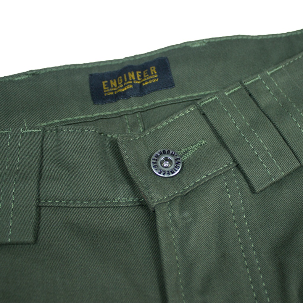 GRADER PANTS OLIVE-Short Workpant / Celana Cargo Pendek by ENGINEER