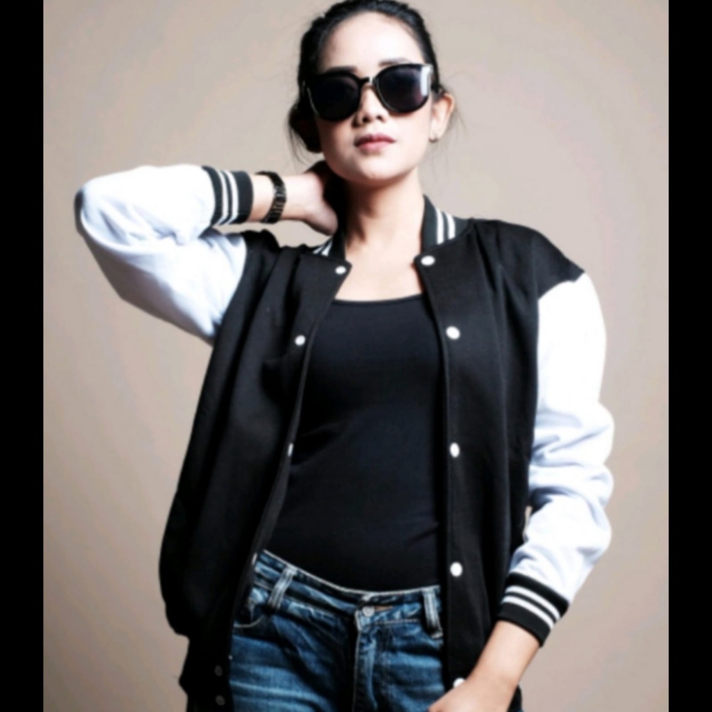 Jaket Baseball Polos Pria/Wanita ( Varsity Jacket )