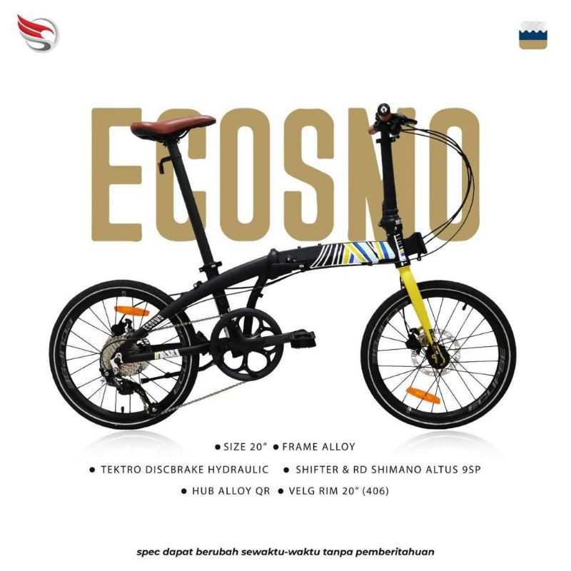 Sepeda Lipat Element ECosmo 9Speed Nugie Trilogy Series 20inch