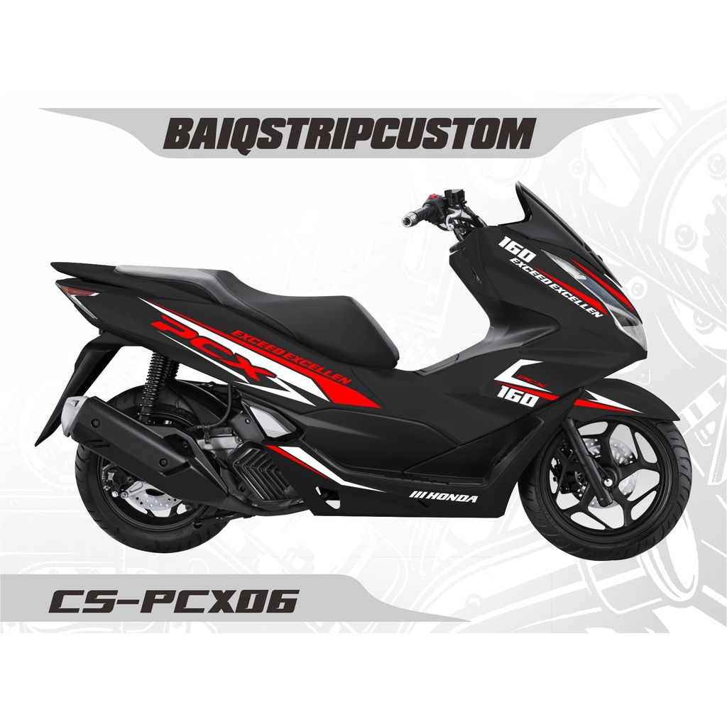 Striping cutting Honda PCX 160- Skotlet Sticker Lis MOTOR BLACK Variasi Cutting Sticker PCX06