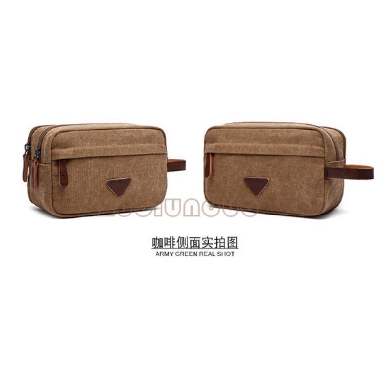 Canvas original legums Cosmetic Bag - Hand Bag Pria 2 Ruang Utama