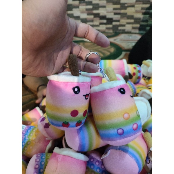 Gantungan Kunci Boneka Boba Rainbow Pelangi Terbaru Lucu Imut Ukuran 15cm