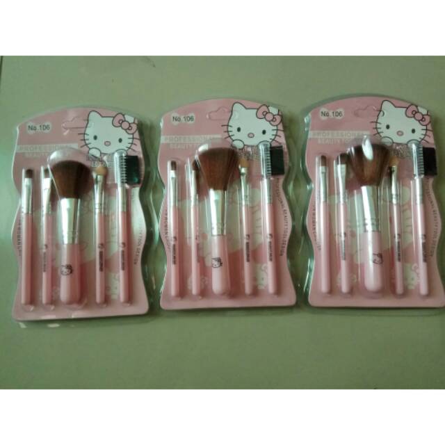 Kuas hello kitty isi 5 packing mika - HK BRUSH