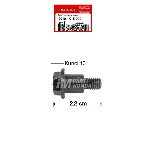 90101-K15-900 Baut Kupingan Lampu Depan Bolt Special 6 MM CB 150 R Old & LED