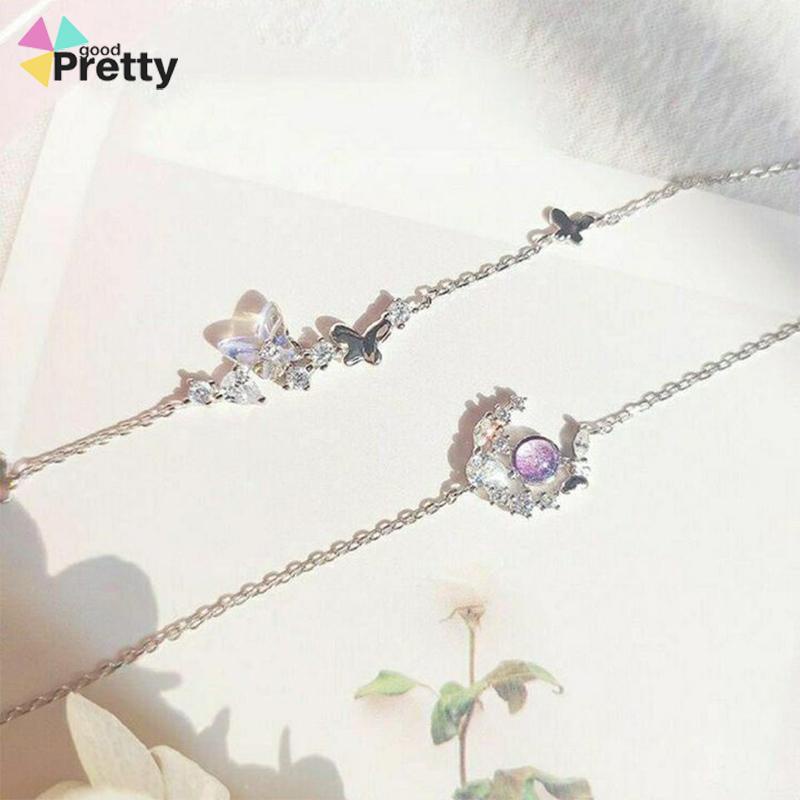 Gelang Kupu-kupu High-end Mewah Ringan Pacar Dreamy Temperamen Gelang Bulan Sabit Wanita - PD