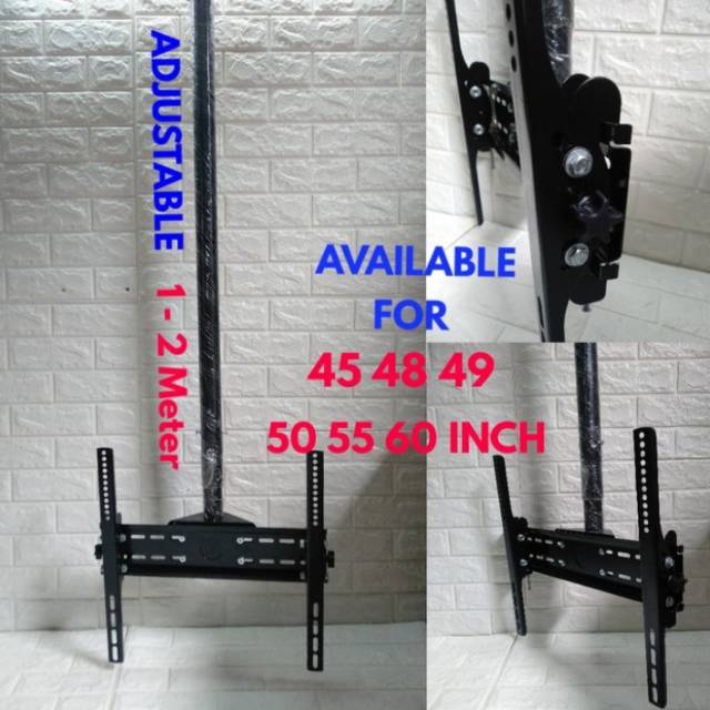 BRACKET /BREKET CEILING TV 43-60 INCH PANJANG 2 METER bisa di putar 360°