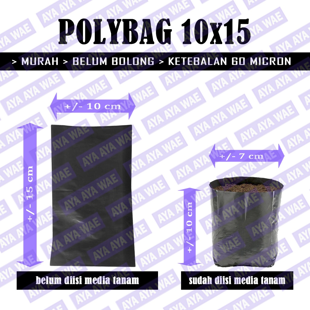 1pc Polybag TL 10x15 Polybag / Kantong Tanaman / Plastik Tanaman 10 x 15