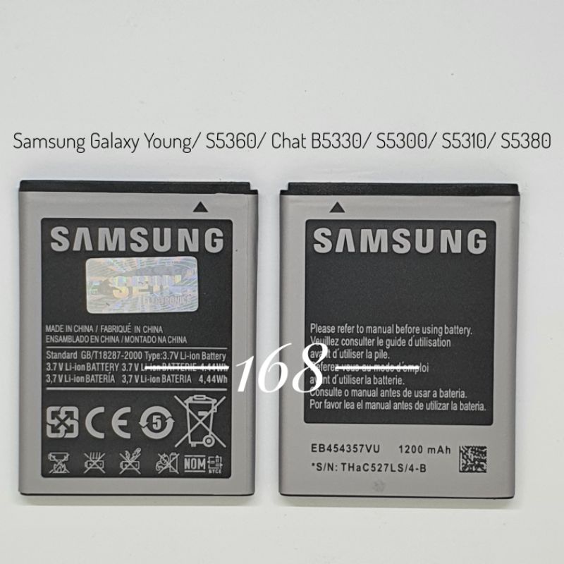 Baterai Batre Samsung Galaxy Y S5360 Chat B5330 Batere S5380 S5300 S5310 EB454357VU