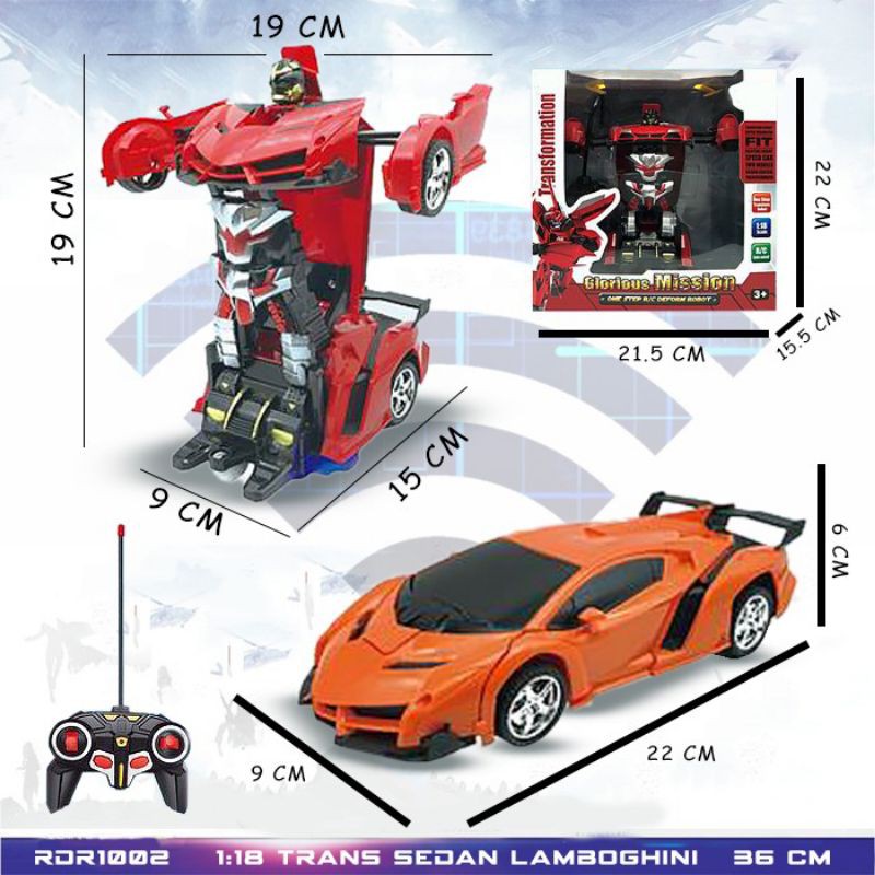 Rdr1002 Rc Transformer Sedan Lamborghini Rc Lamborghini Veneno Shopee Indonesia