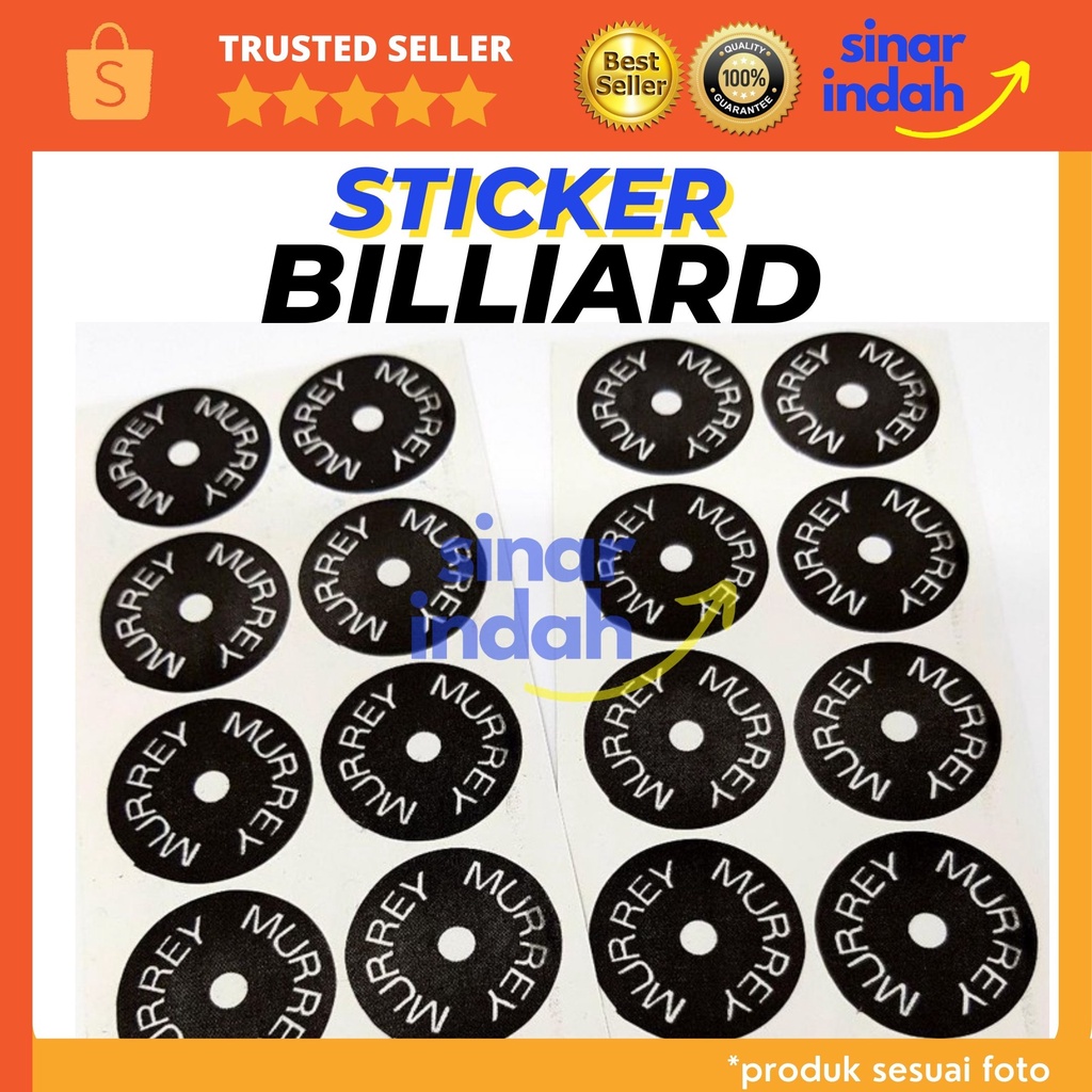 Stiker Billiard Penanda Meja Biliar Sticker Bilyard Titik Hitam Bola