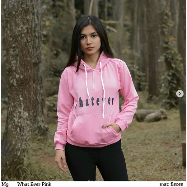 Sweater What ever hoodie Wanita Original Best Promo - Sweater Wanita - Baju Wanita (COD)-5