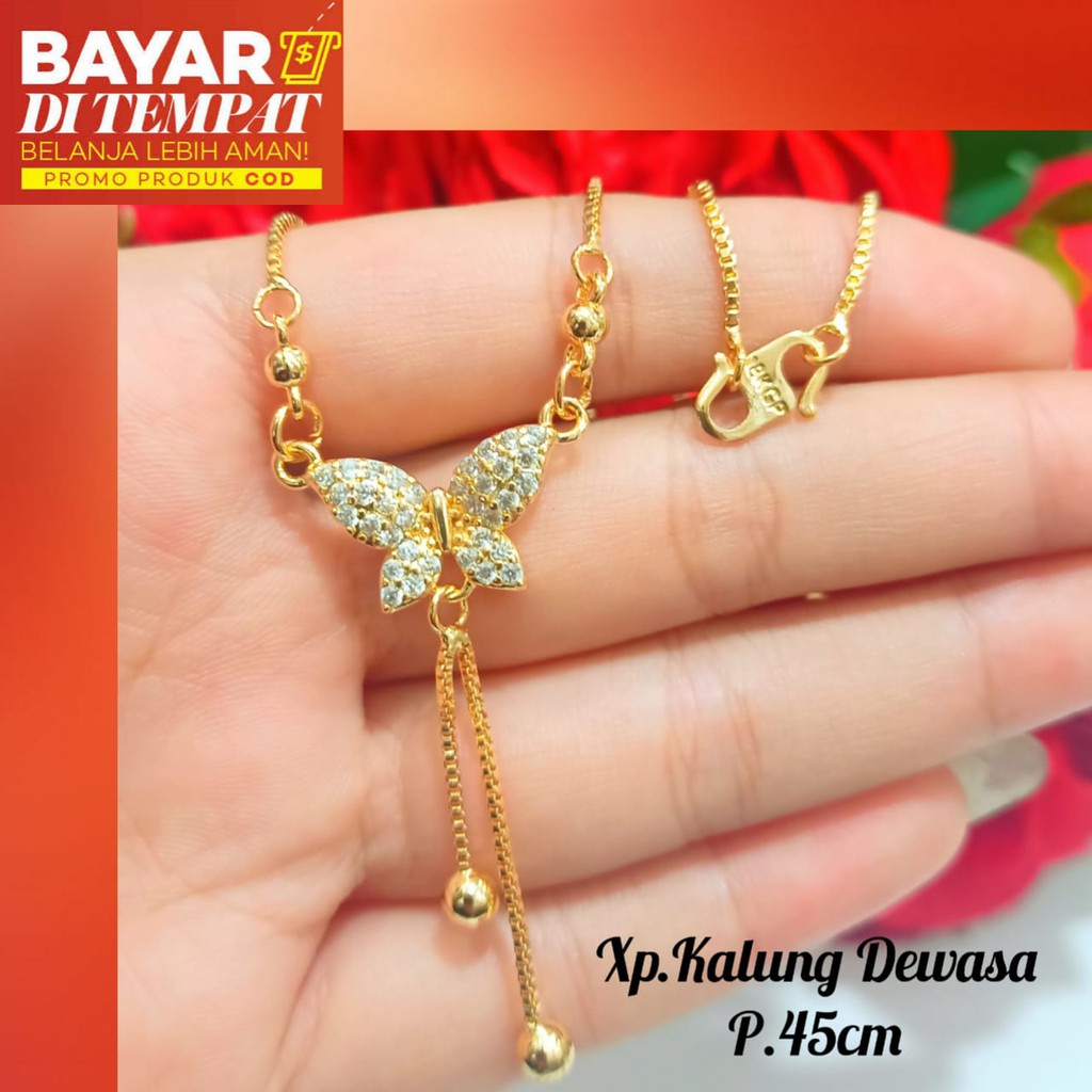 Kalung koye Dewasa motif permata zircon simple elegan,emas Korea tidak karat