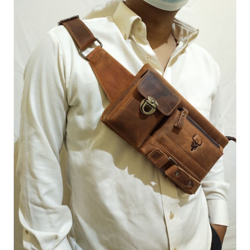 Waistbag Wr.Leather 100% Kulit Sapi Asli Crazy Horse