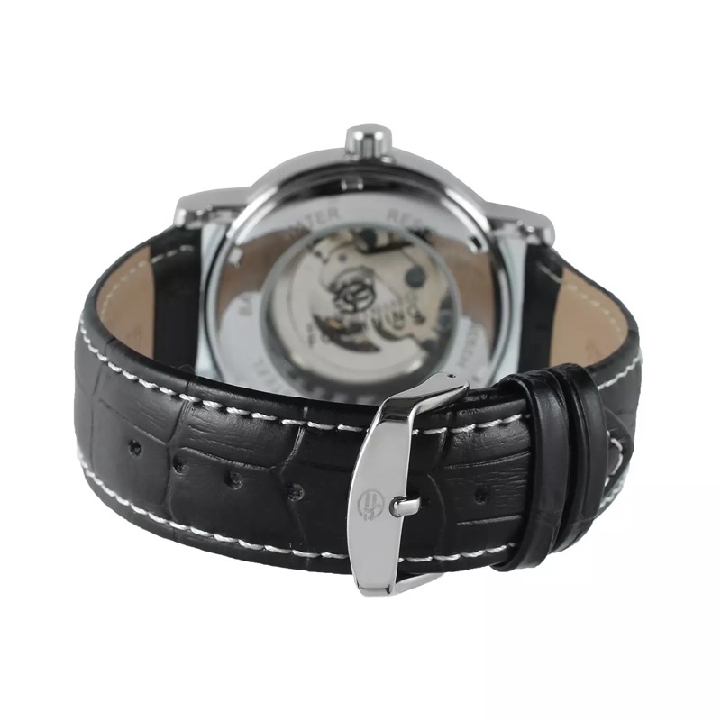 Jam Tangan Bulan Sabit Otomatis Mekanik Forsining Luxury Classic Silver Black