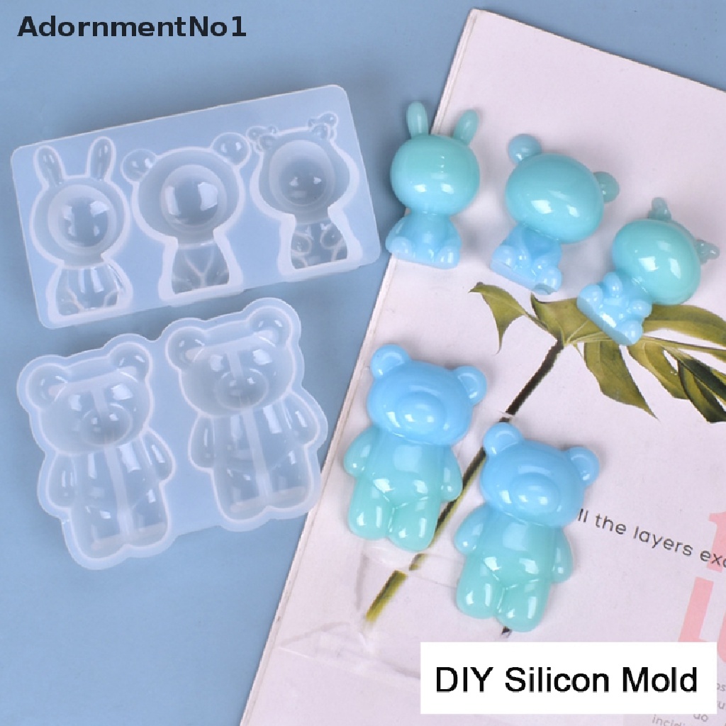 (AdornmentNo1) Cetakan Resin Epoksi Bentuk Beruang 3D Bahan Silikon Untuk Kerajinan Tangan / Dekorasi Rumah