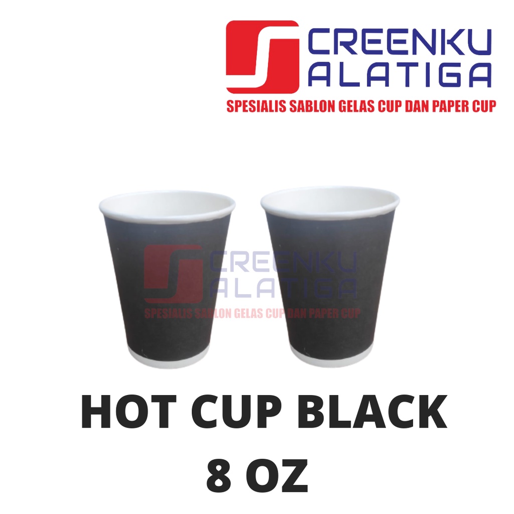 Paper Cup 8 Oz 240 ML Black Hitam Starindo
