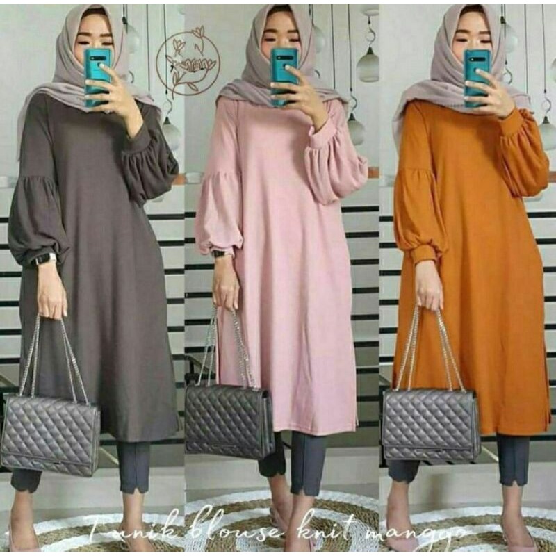 LOLITA LONG tunik/tunik polos kekinian mouscrepe COD.