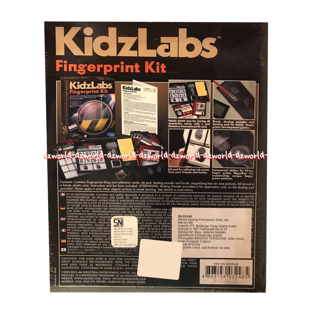 Kidzlabs Fingerprint Kit mainan anak untuk mengumpulkan sidik jari lengkap dengan petunjuk praktis