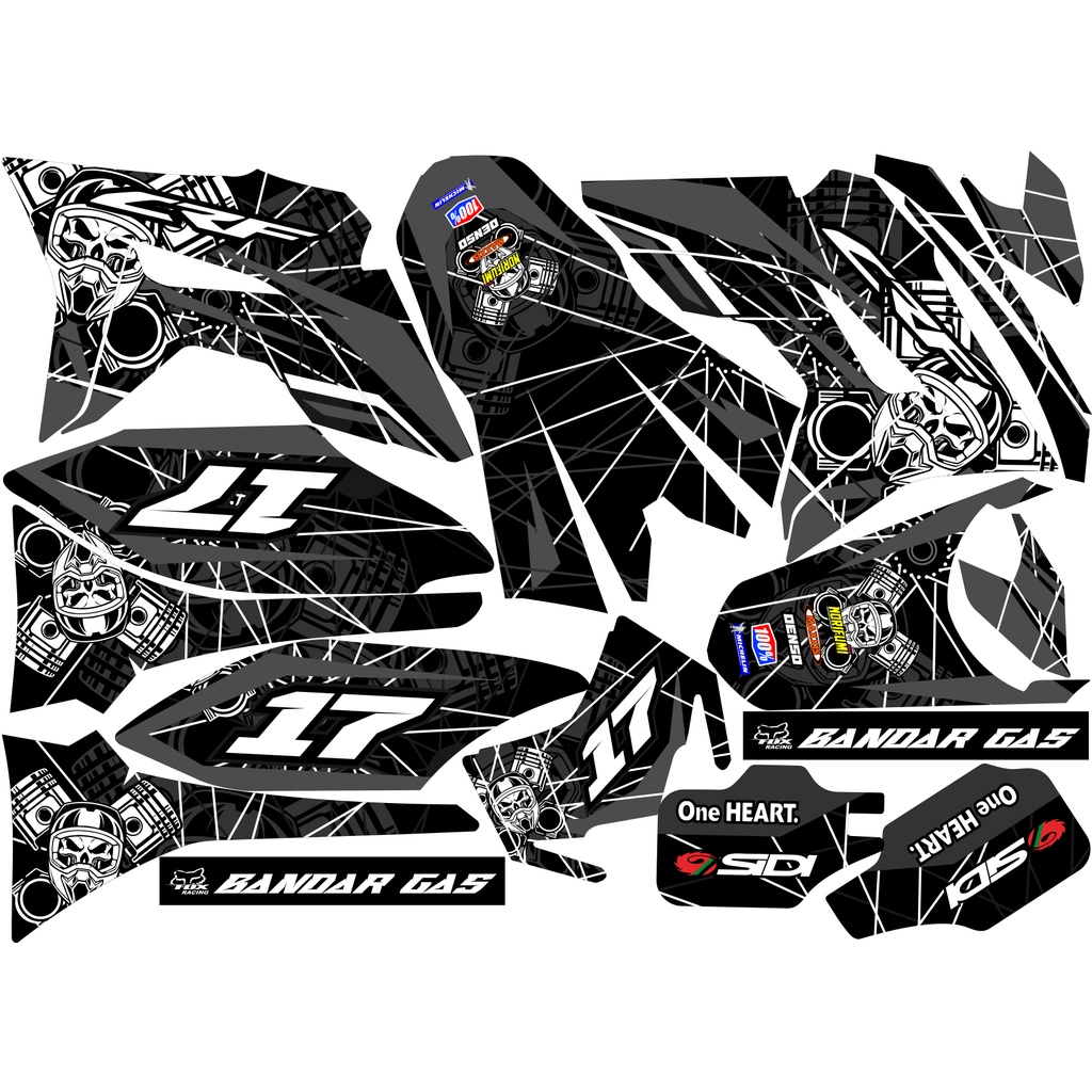 Decal Sticker CRF 150l DTRACKER KLX GORDON Decal Stiker Full Body Trail(Bahan orajet)