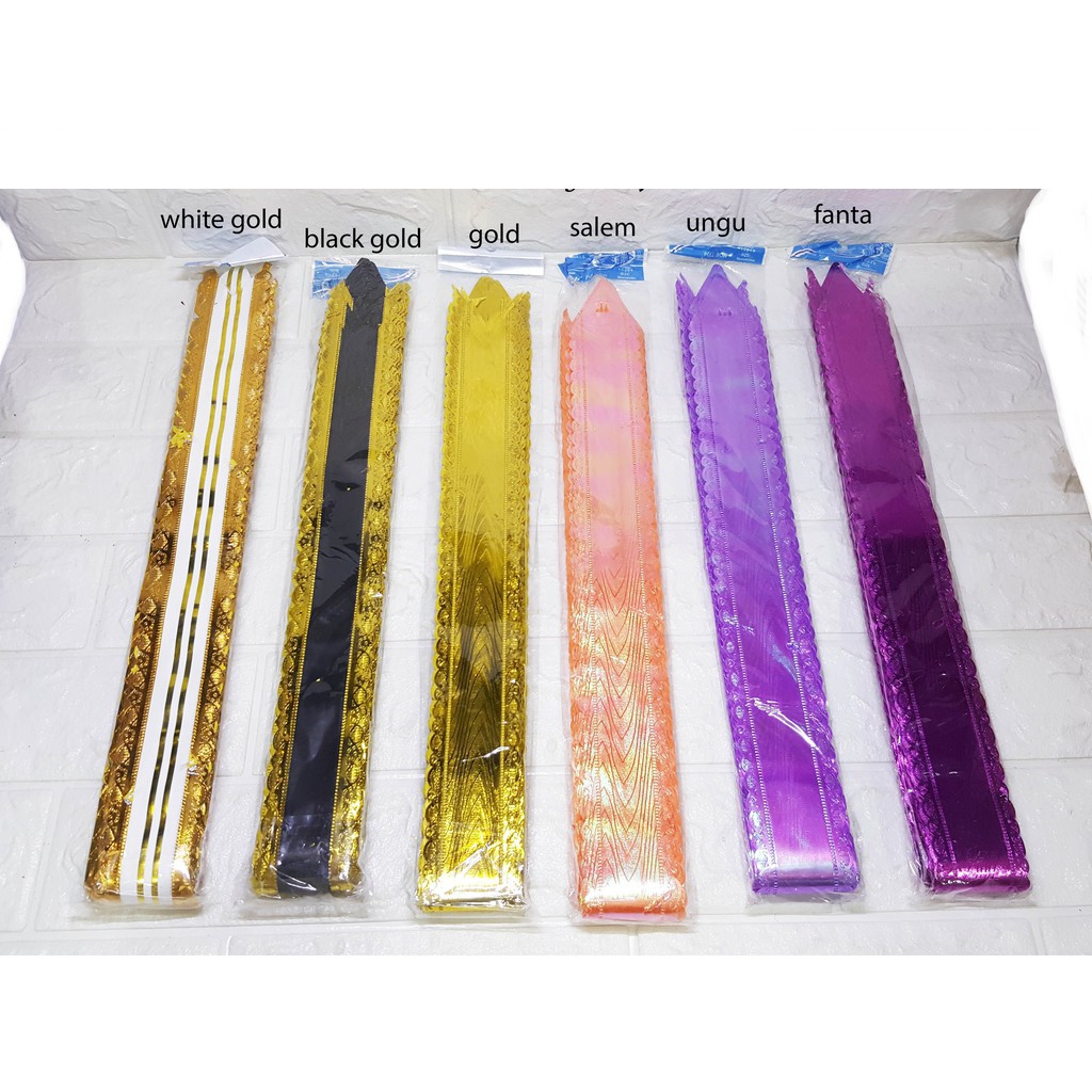 

Pita Tarik Renda Emas Besar Ribbon Gold (Hiasan Kado)